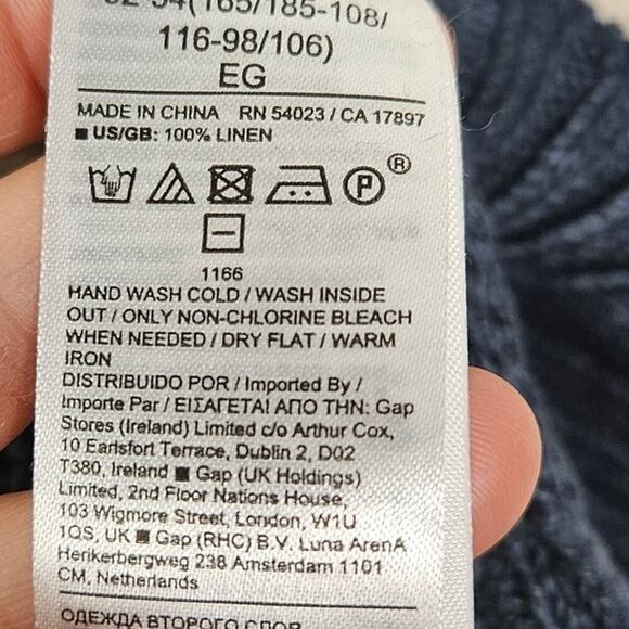 NEW Banana Republic XL Navy Striped Linen Relaxed Sweater Coastal Nautical - Picture 3 of 5